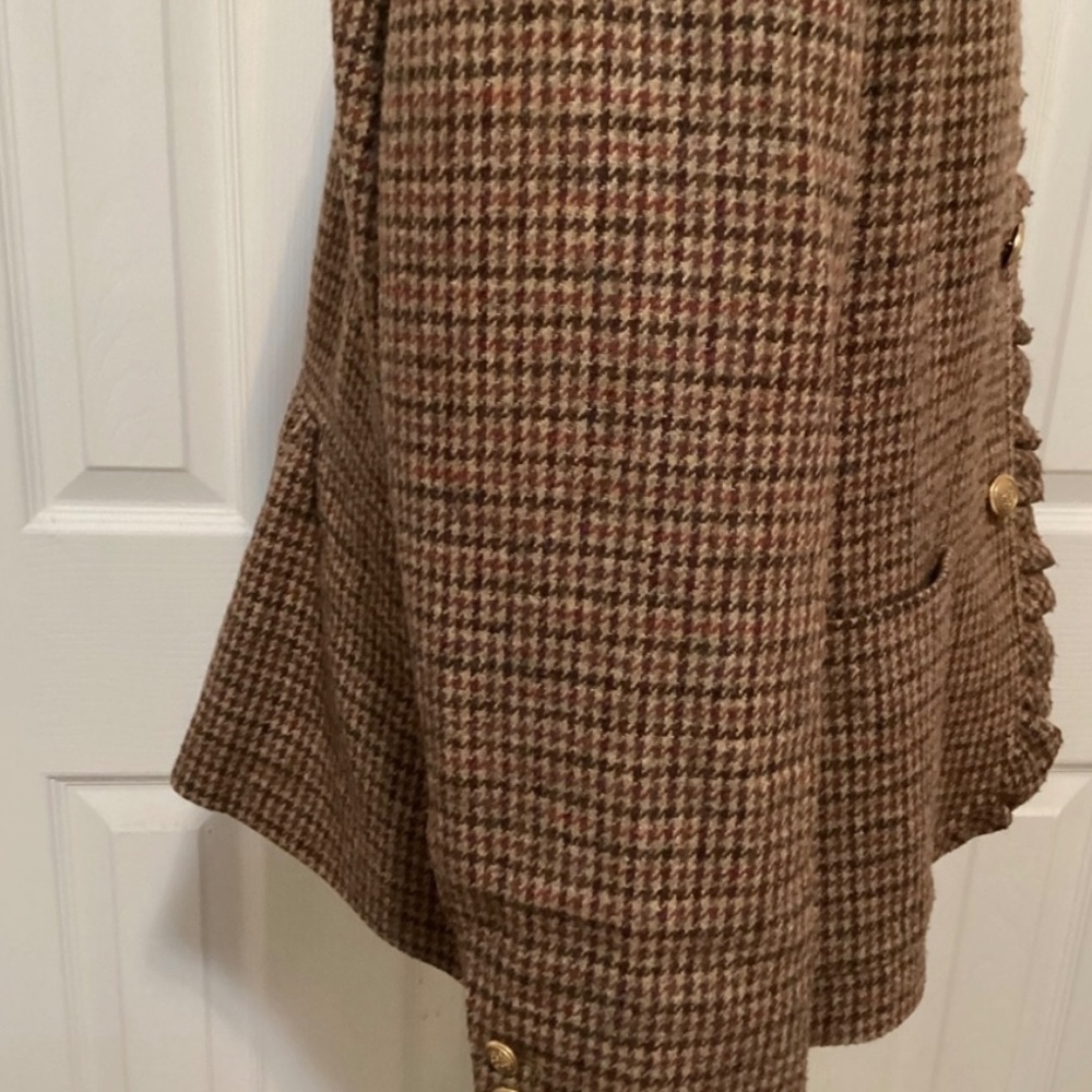 Talbots Autumn Checks Women’s Ruffle Collar Button Front Blazer in 16 - Picture 3 of 7